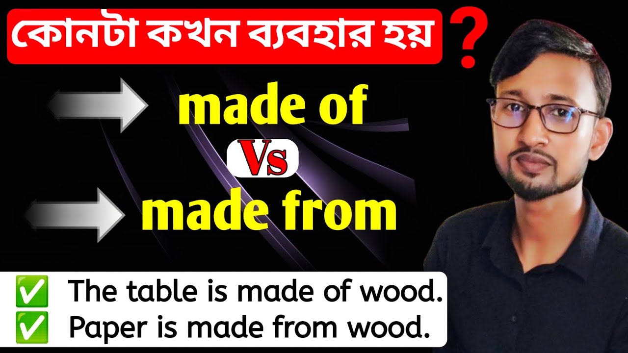 Difference between MADE OF / MADE FROM / MADE WITH / MADE OUT OF - Incredibly Useful English Grammar