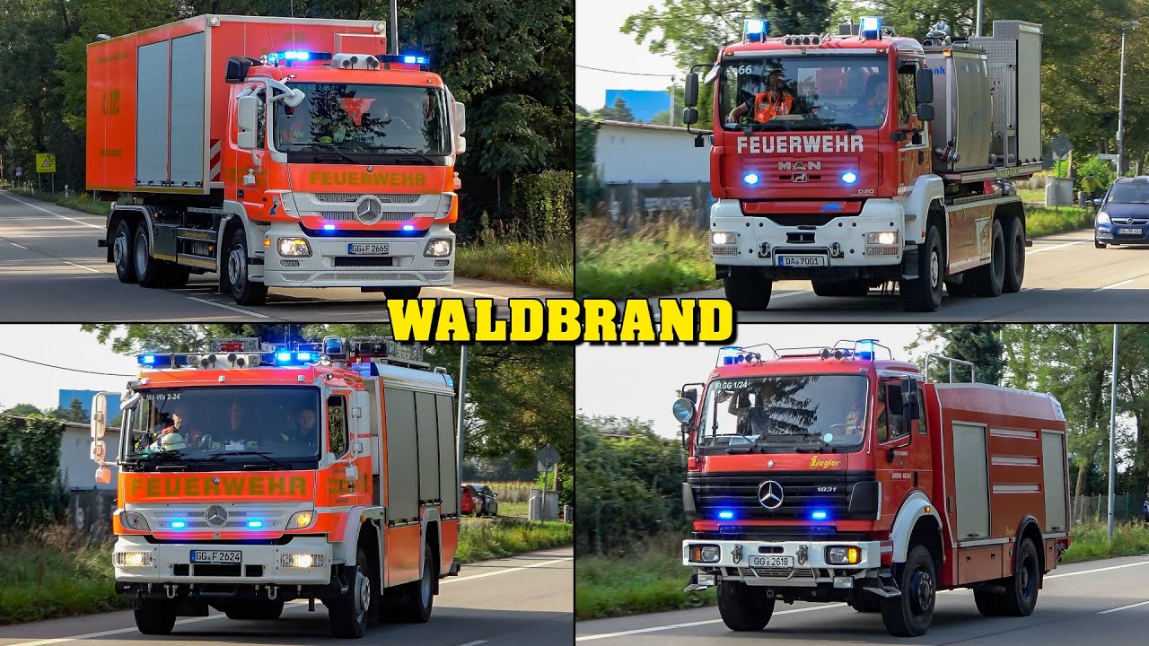 [GROßALARM zur WALDBRANDÜBUNG] - Einsatzfahrten von 8 FEUERWEHREN aus zwei Landkreisen (GG & DA)!