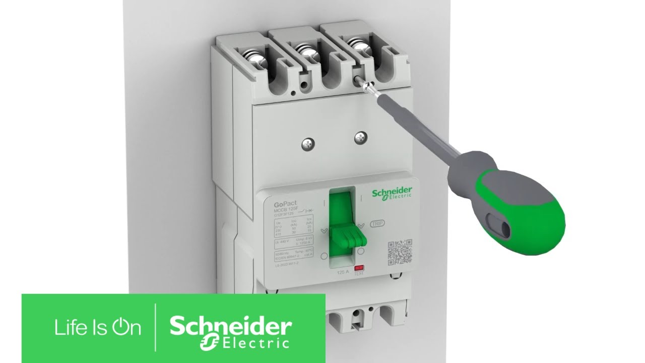 GoPact MCCB - How to Mount the Circuit Breaker and Attach Cable | Schneider Electric
