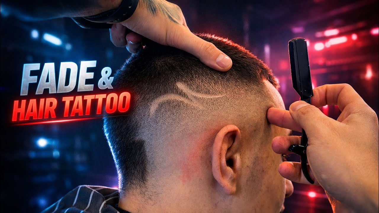 Hair Tattoo & Skin Fade Tutorial 🔥 Clean Fade Barber Technique