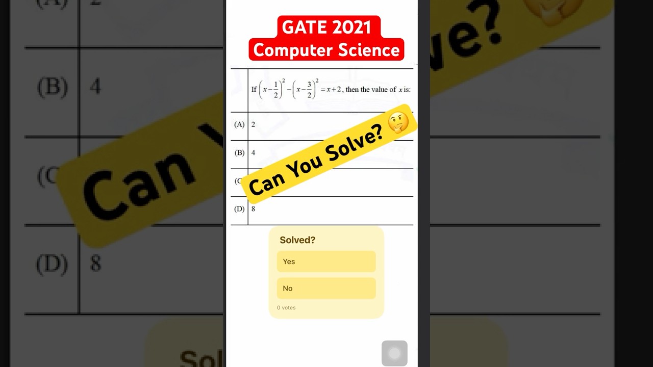Задача на способности GATE 2021 из области компьютерных наук #мозговойшок #вопросынаспособности