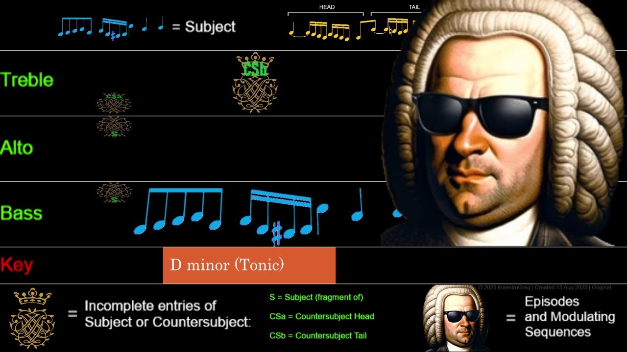 The Beautiful Symmetry of Bach's Fugue in D Minor (BWV 851) - A Visual Exploration