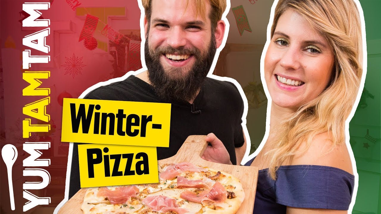 Wir haben nur PIZZA in der BIRNE // Winterpizza mit Birne, Ziegenkäse & Schinken // #yumtamtam