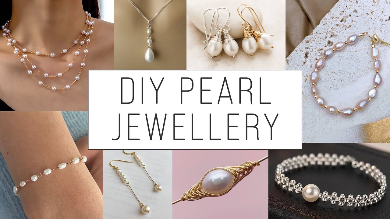DIY Pearl Jewelry Tutorial || Pearl necklace, bracelet and earrings ideas