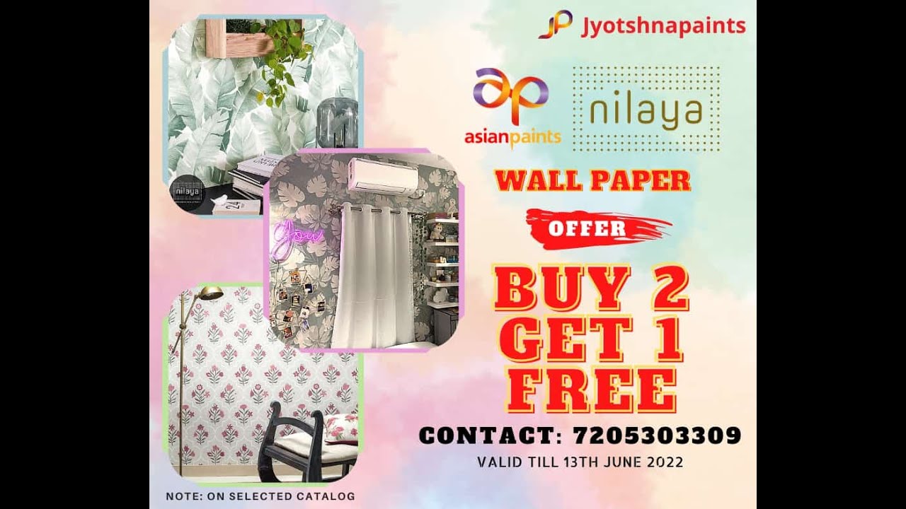 Wall design Ideas With wallpaper by asian paints #nilaya #asianpaints #wallpaper #jyotshnapaints