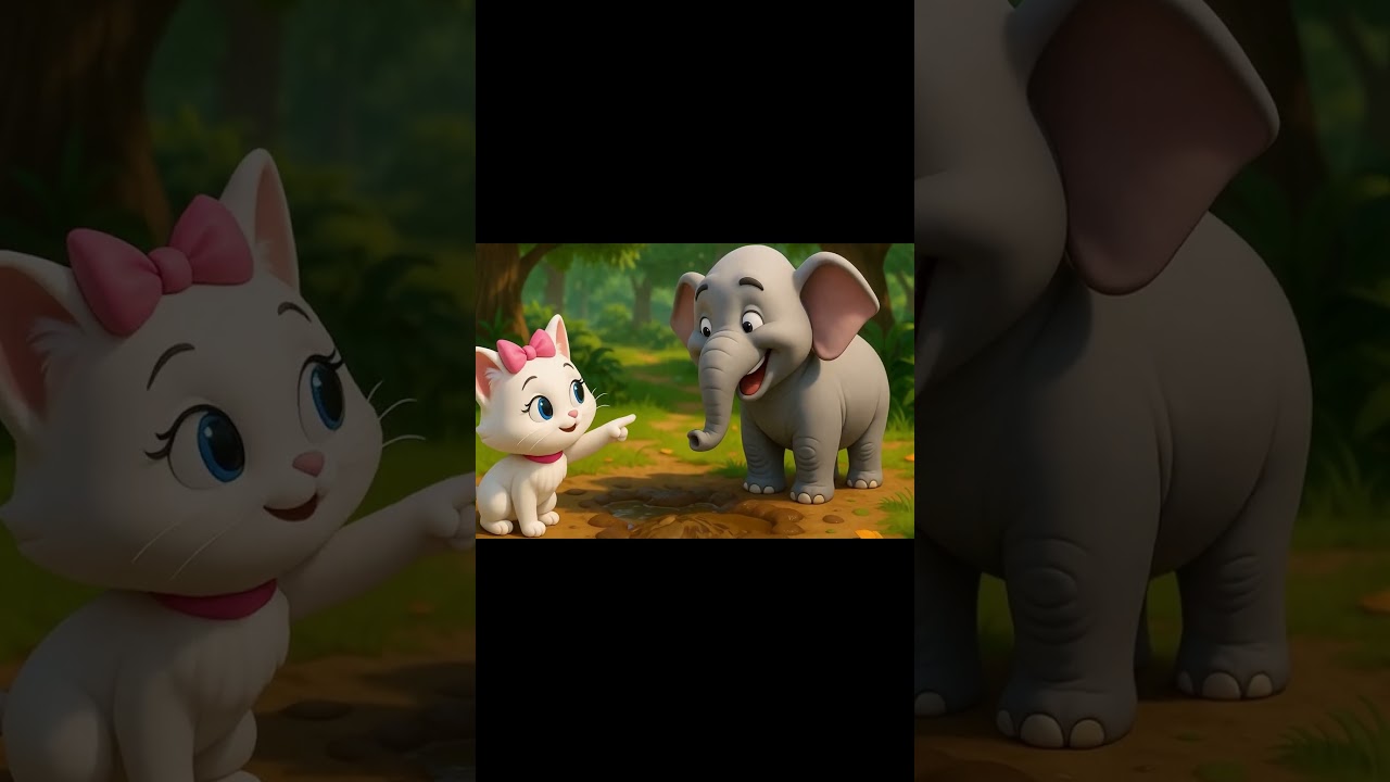 &ldquo;Cute Cat & Funny Elephant 🐘😺 Splash in Jungle Mud! | #Shorts #KidsCartoon #AnimalFun&rdquo;