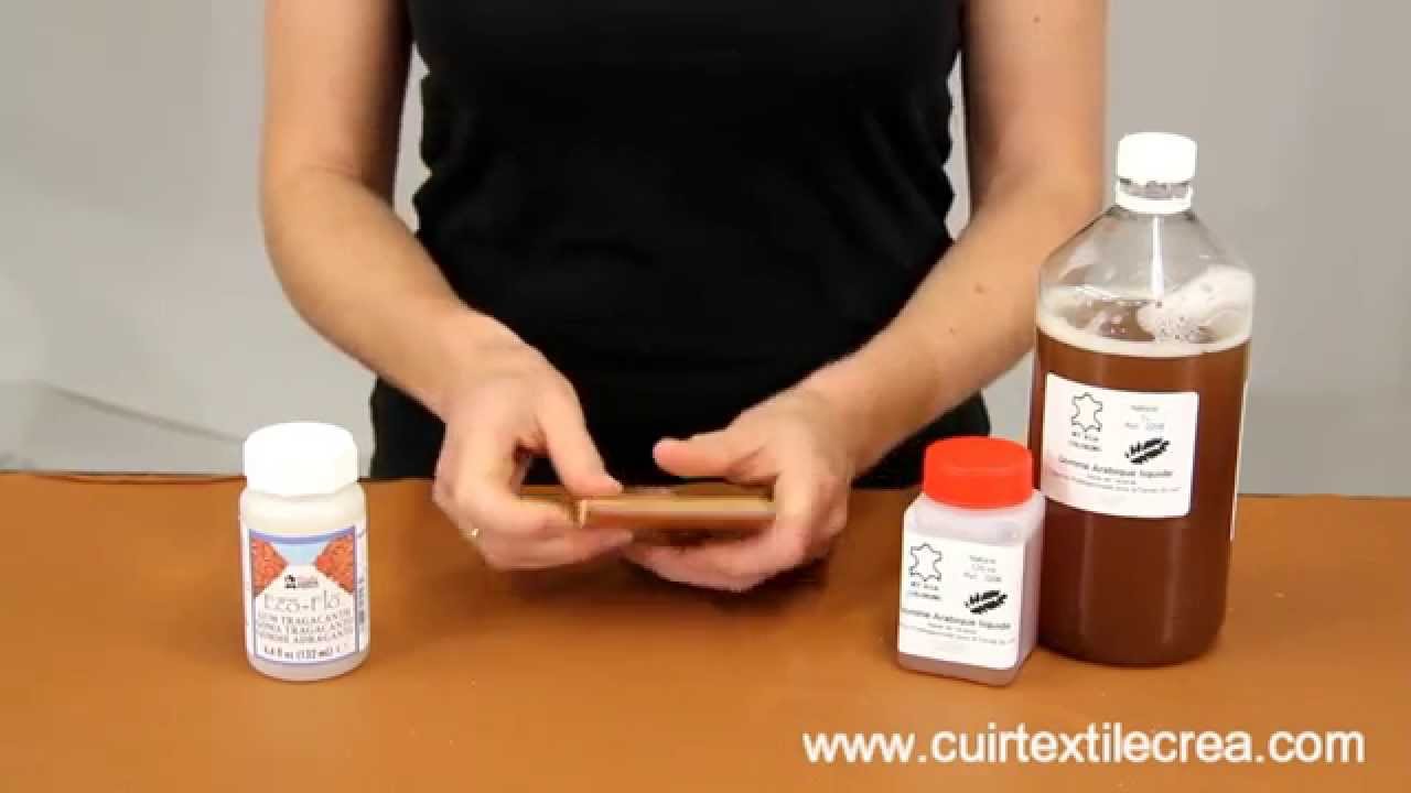 Finition des tranches de cuir à la gomme arabique - www.groupedargent.com
