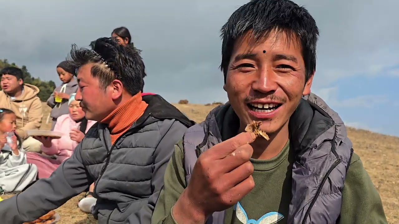 The picnic tradition of rural Eastern Nepal, in a quiet and secluded environmen.