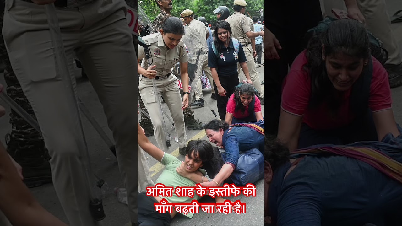 Demand for Amit Shah&rsquo;s resignation over police brutality grows #cjp #congress #rahulgandhi #protest
