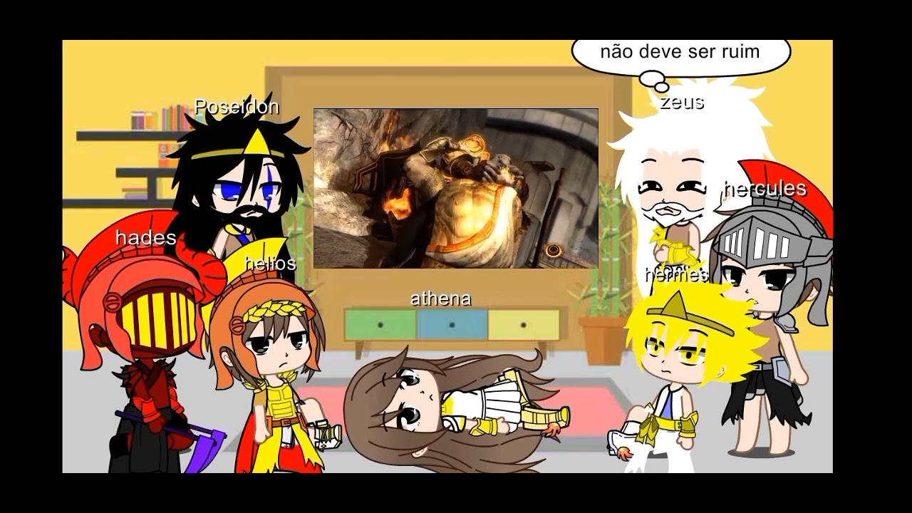 deuses do Olimpo de god of war  reagindo a suas mortes *god of war 3* (gacha club) (completo)