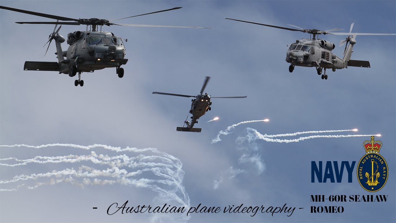 MH 60R SEAHAWK ROMEO FULL SUNDAY DISPLAY AT AIA [with flare drop]