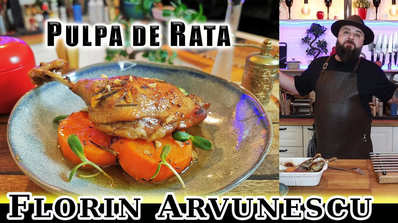 Pulpe de Rata Coapte in Vin Alb cu Usturoi si Cartofi Dulci