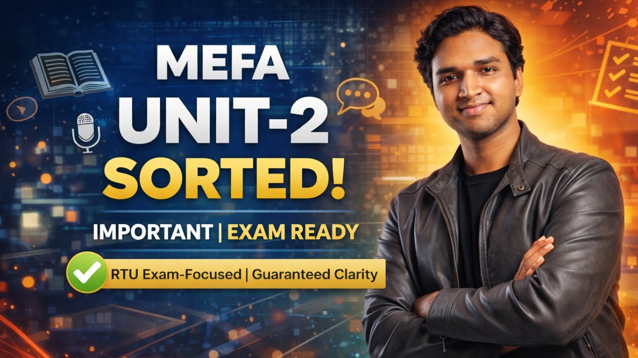MEFA UNIT–2 |  Concept Explanation + PYQ Solution | Demand & Supply Analysis | RTU Exam Ready