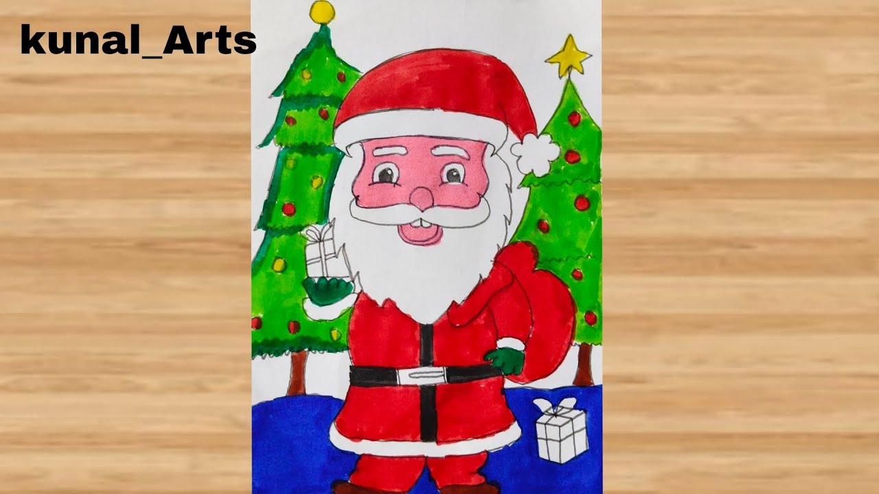 How to draw santa claus Christmas day Special drawing for beginners 