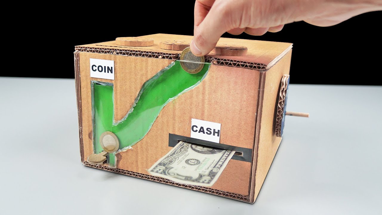 DIY How to Make Personal Bank Saving Coin and Cash from Cardboard