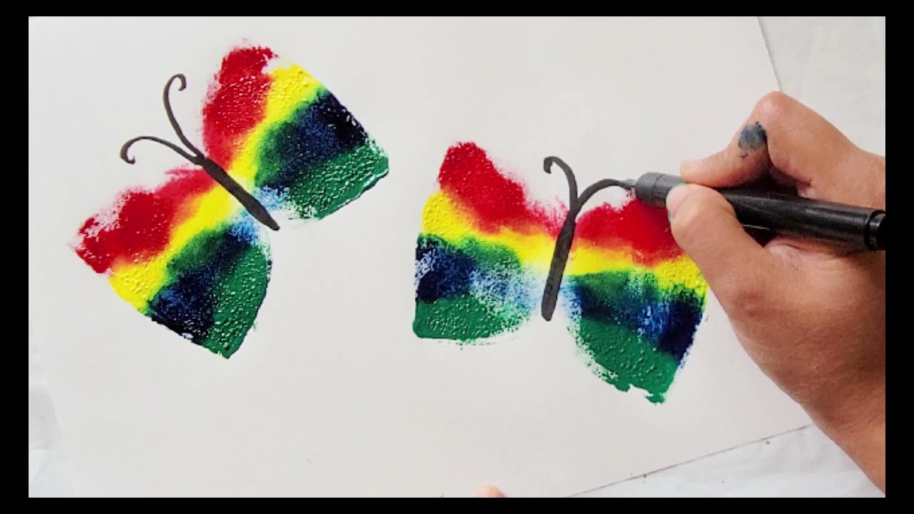 Sponge Painted Butterfly Craft for Kids | Beautiful Easy Painting Ideas