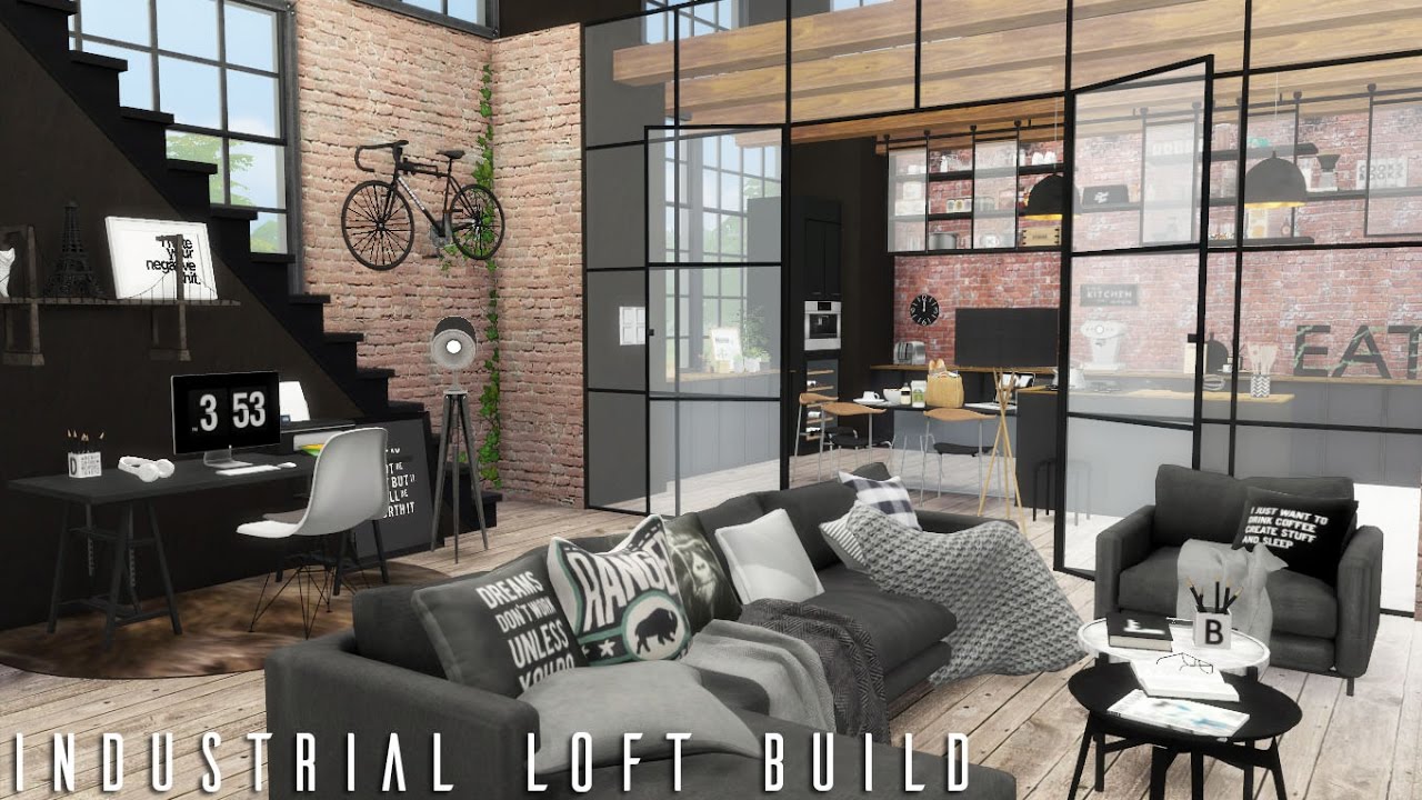 The Sims 4: Industrial Loft + CC LINKS | BUILD