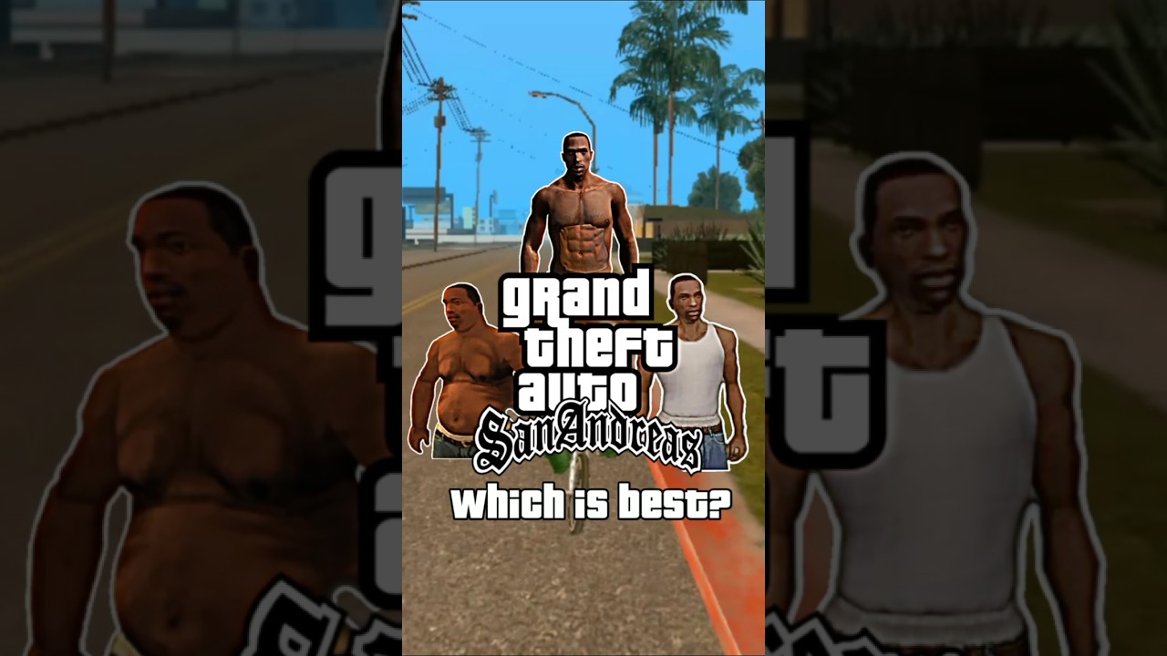 Comparison between fat, skinny and muscly CJ #gtasanandreas #gta #shorts
