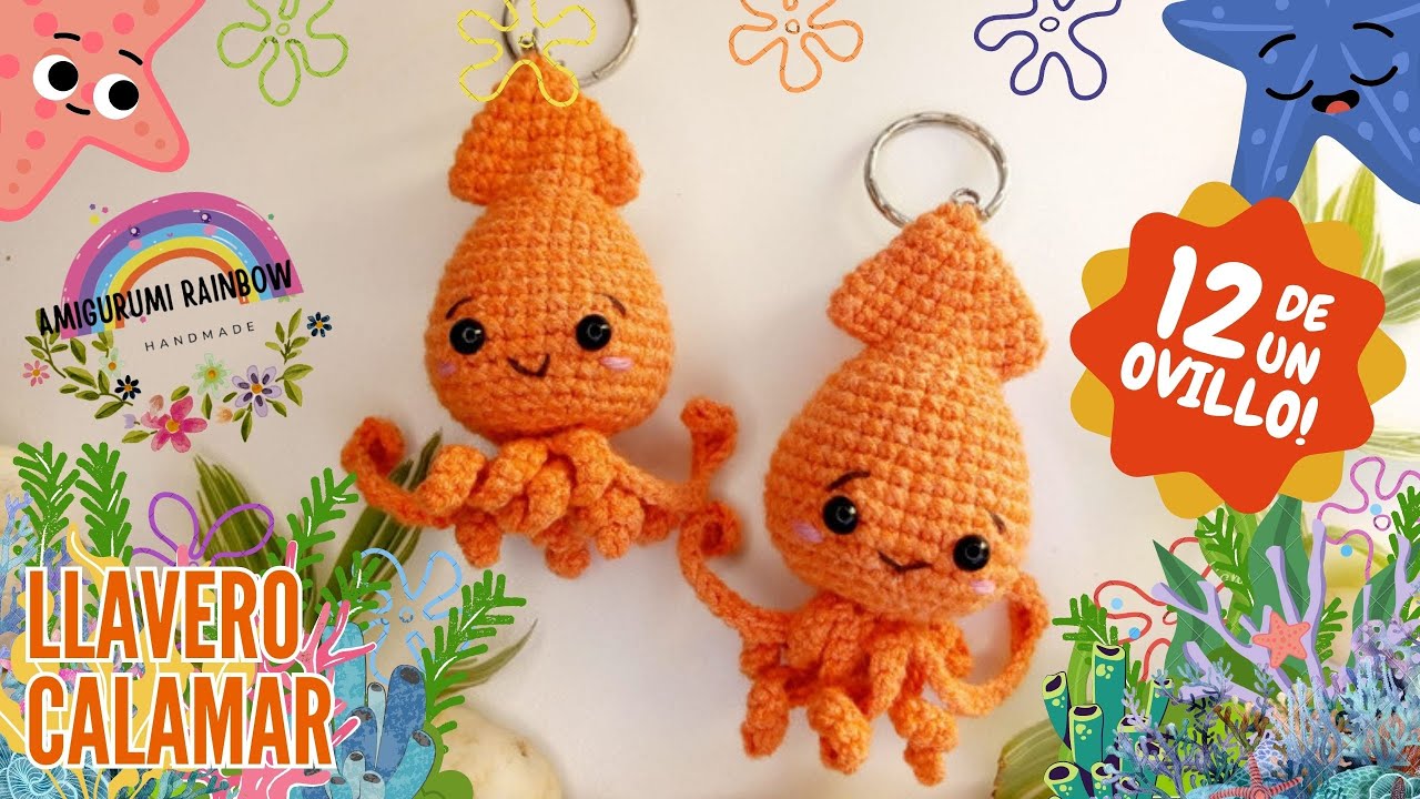 🌊🦑🦑 мастер-класс по брелоку с кальмарами амигуруми 🦑🦑🌊
