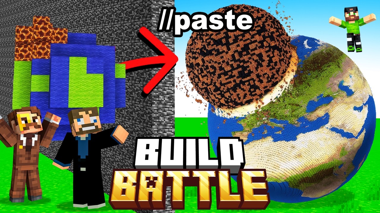 Cheating with //PASTE in Minecraft Build Battle