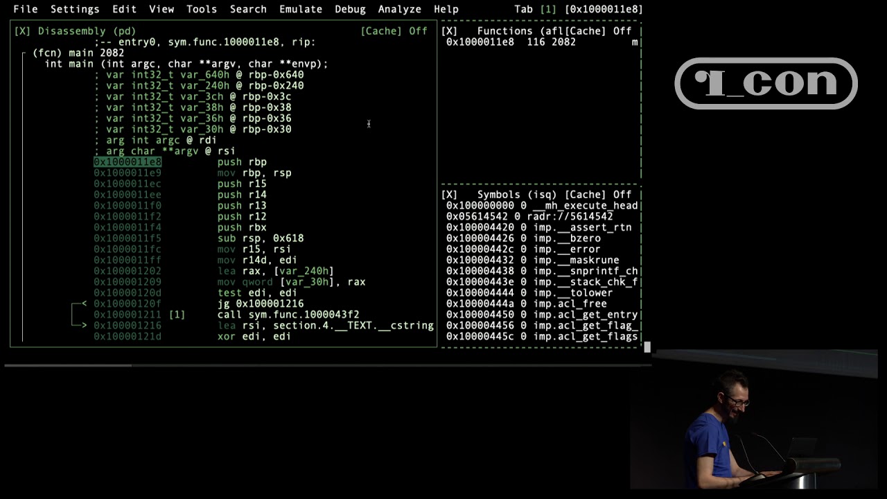 r2con2019 - radare2's panels mode and decompilers
