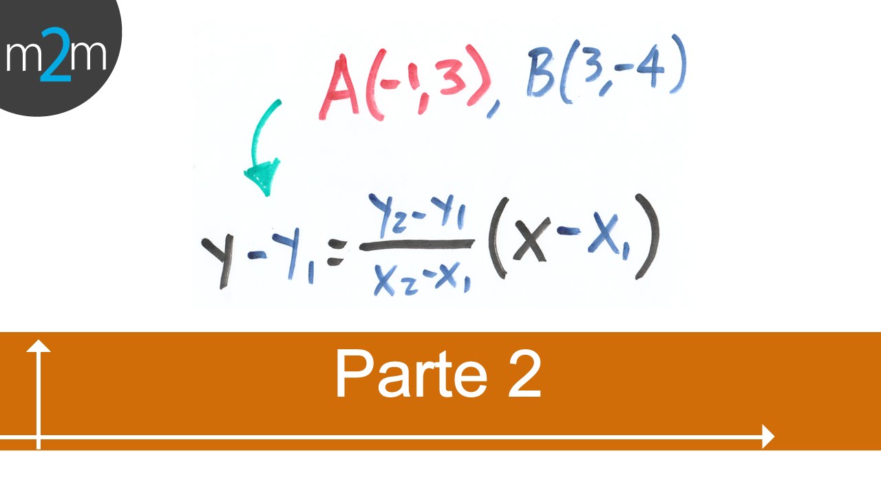 Ecuación de recta que pasa por dos puntos - PARTE 2