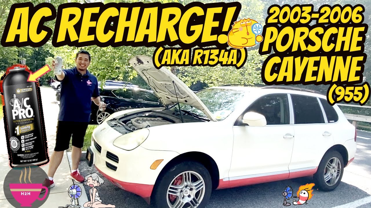 How to: AC Refrigerant Recharge Refill Porsche Cayenne 2005 (955 Model 2003-2006 cooling system)