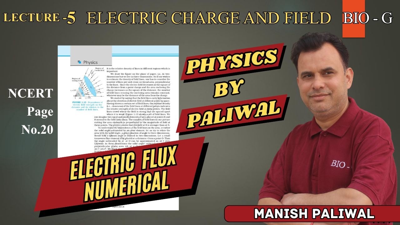 Electric Flux Numerical | Electric Charge and Field| L-5 | 12th Physics NCERT