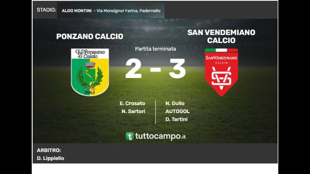 PONZANO CALCIO vs SAN VENDEMIANO CALCIO: 2-3