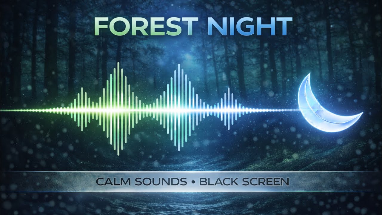 8 Hours Forest Night Sounds & Crickets for Deep Sleep 🌙 Black Screen