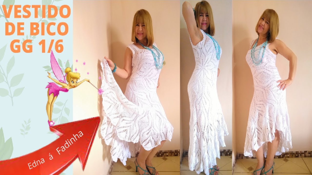 VESTIDO DE BICO GG DE CROCHÊ PARTE -- 1/6