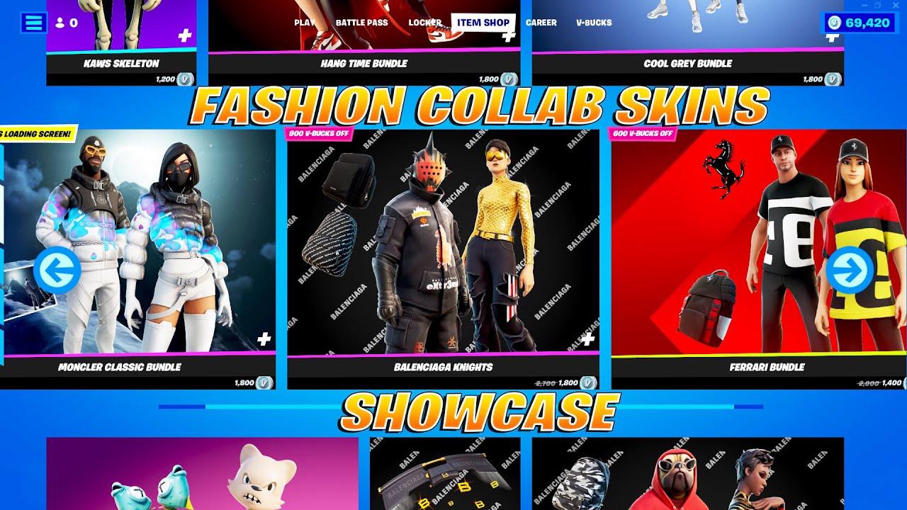 All Fashion Collab Skins/Bundles Item Shop Showcase! Fortnite