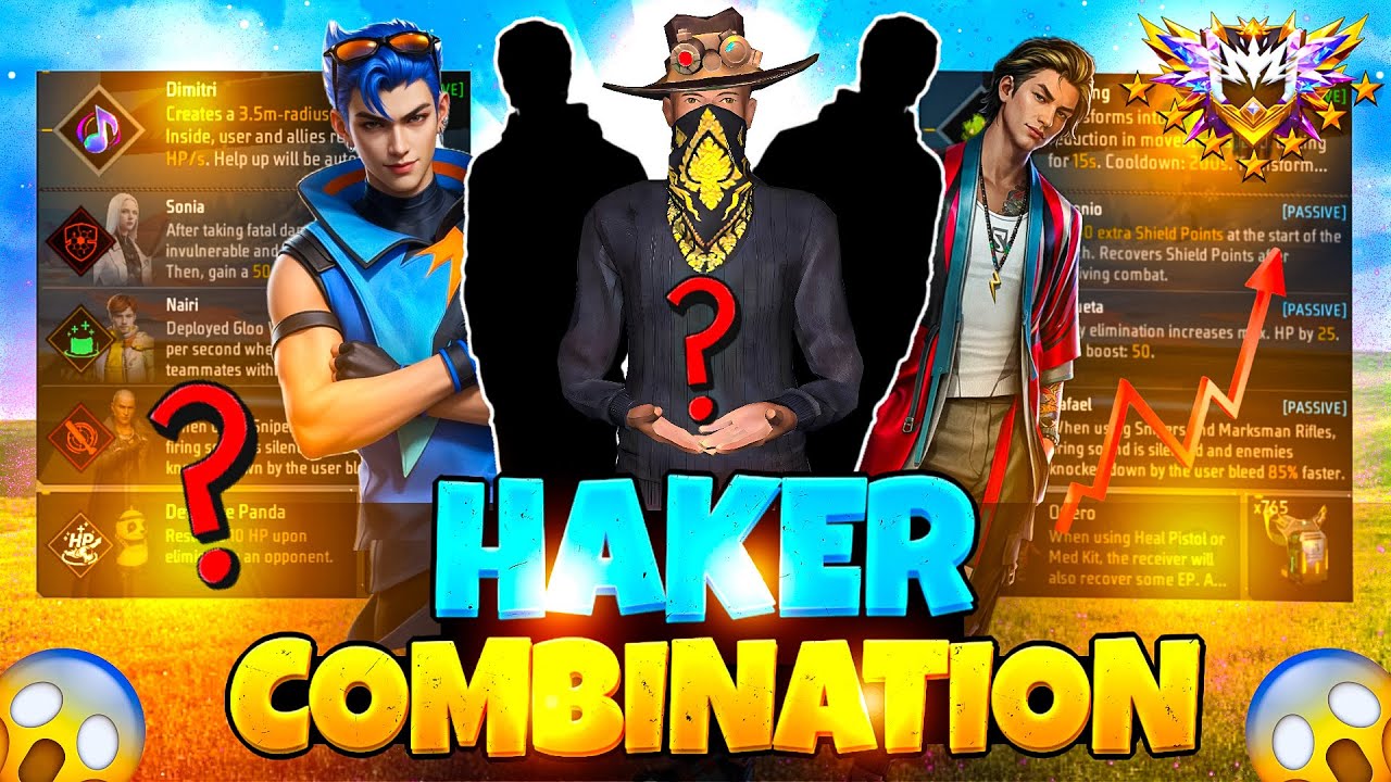 BR RANK NEW HAKER 🔥😱😱 COMBO | br rank best character combination | best character skill for br rank