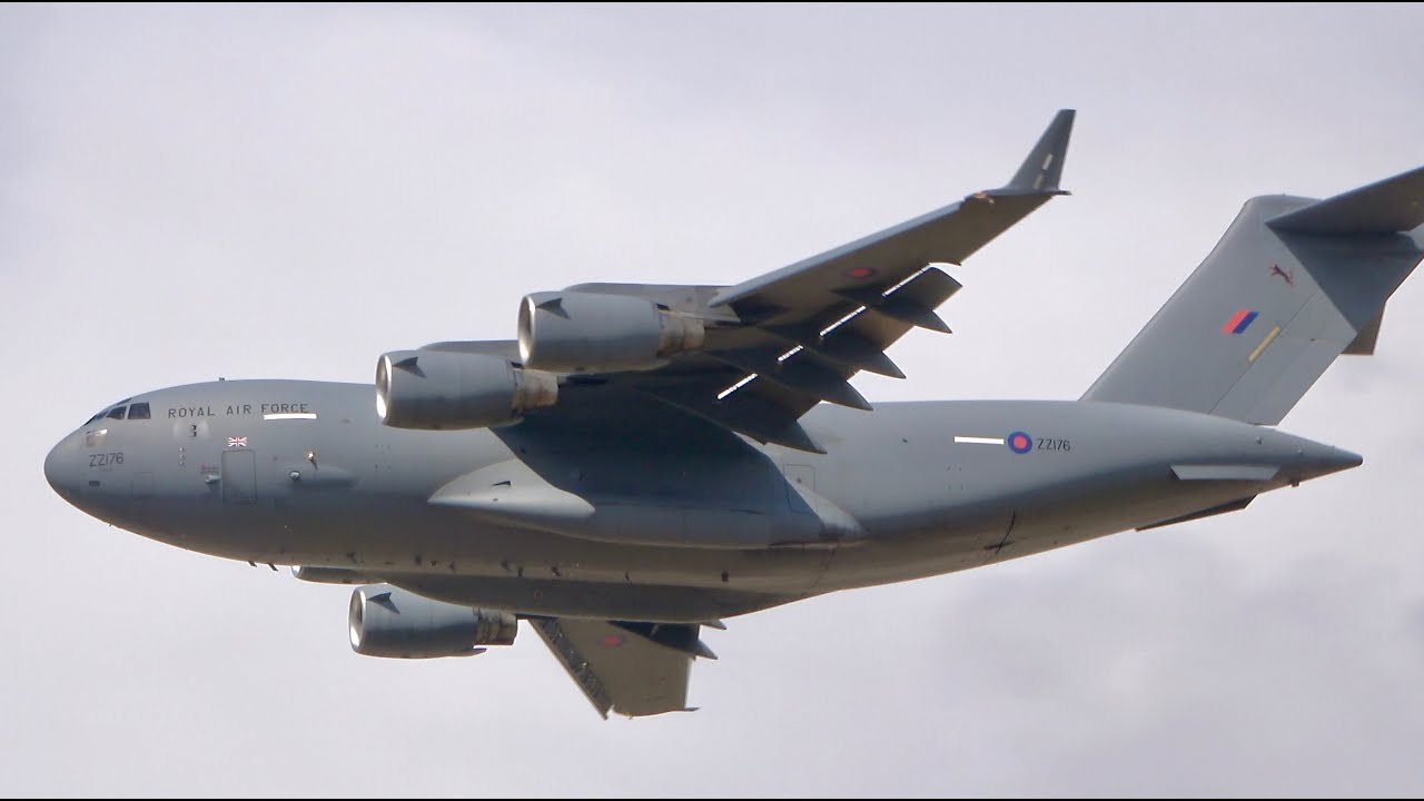 RAF Boeing C-17A Globemaster III Flypast - Royal International Air Tattoo (RIAT) 2025