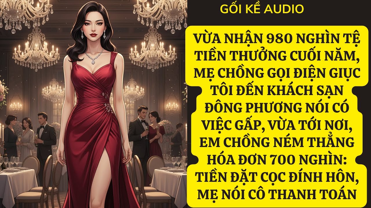 VỪA NHẬN 980 NGHÌN TỆ TIỀN THƯỞNG CUỐI NĂM, MẸ CHỒNG GỌI ĐIỆN GIỤC TÔI ĐẾN KHÁCH SẠN ĐÔNG GK439
