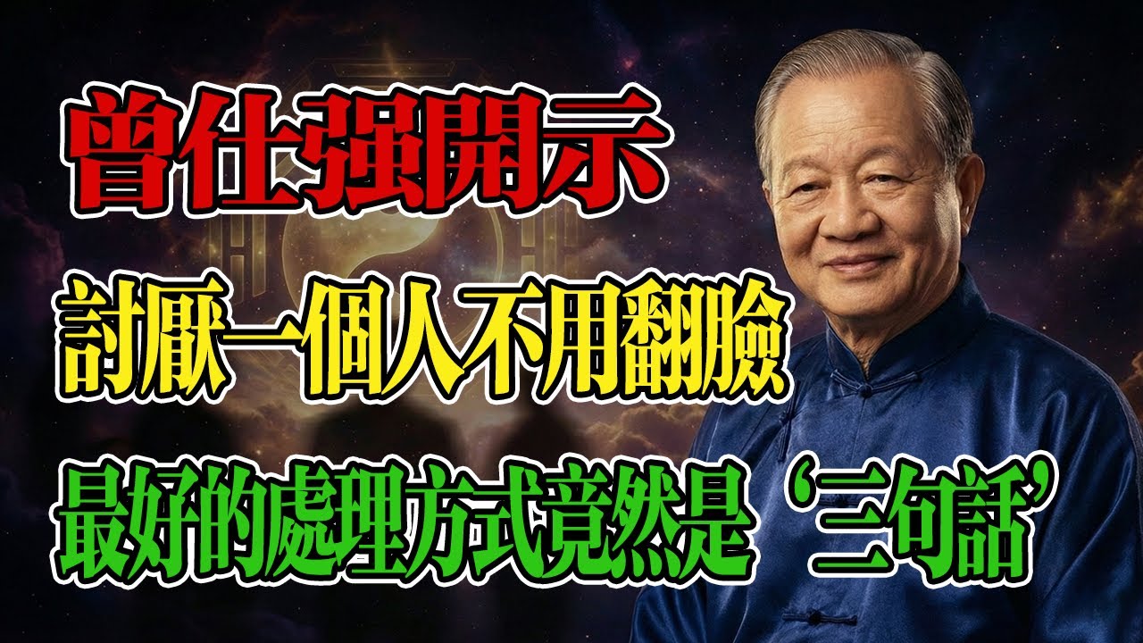 曾仕強：曾師開示討厭一個人，不用翻臉，最好的處理方式是「三句話」。#曾仕強 #易經智慧 #人際風水 #小人變貴人 #改命秘訣 #能量磁場 #斷捨離 #佛法智慧
