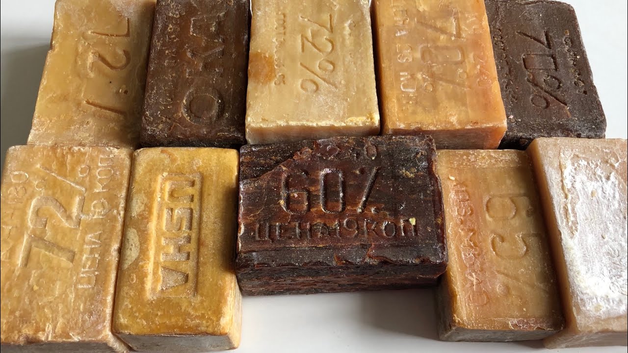 ASMR dry soap, laundry soap of the USSR/ режу сухое хозяйственное мыло