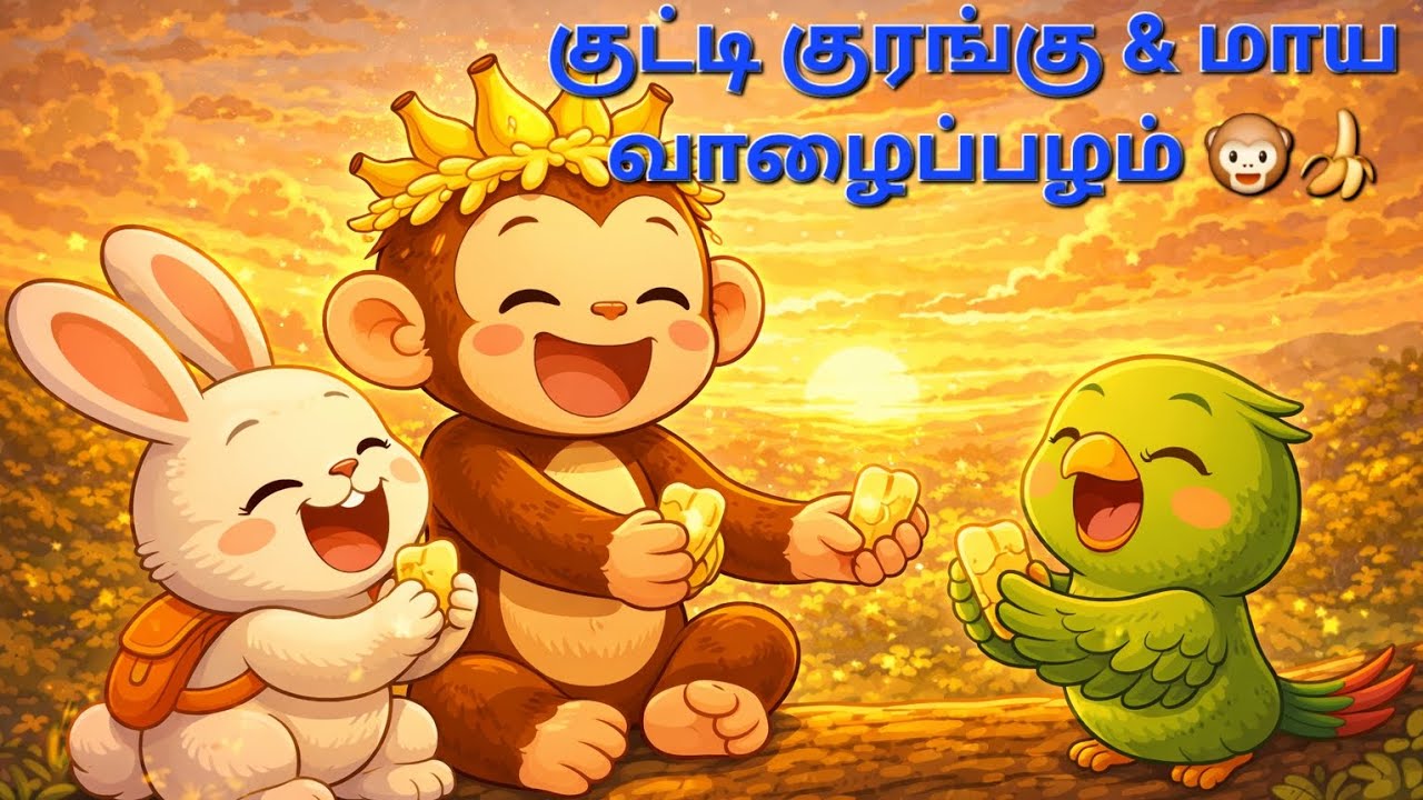 🐵🍌 குட்டி குரங்கு மற்றும் மாய வாழைப்பழம்  #story for kids #tamil moral stories #bed time stories 