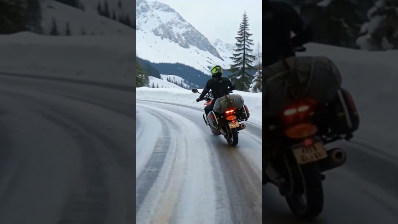 Riding Through Snowfall in Spiti Valley ❄️ | Epic Winter Ride in the Mighty Himalayas 🏔️#spitivalley