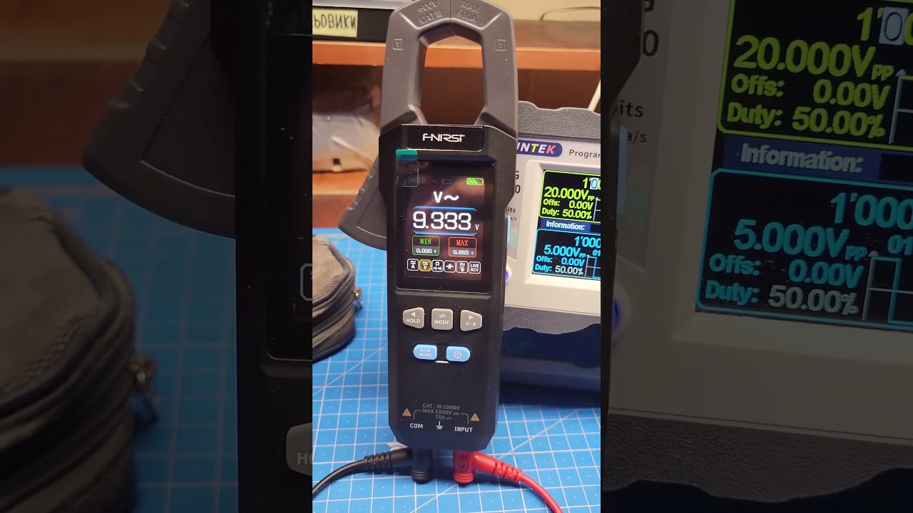 FNIRSI DMC100 True RMS проверка на разных частотах, сигналах