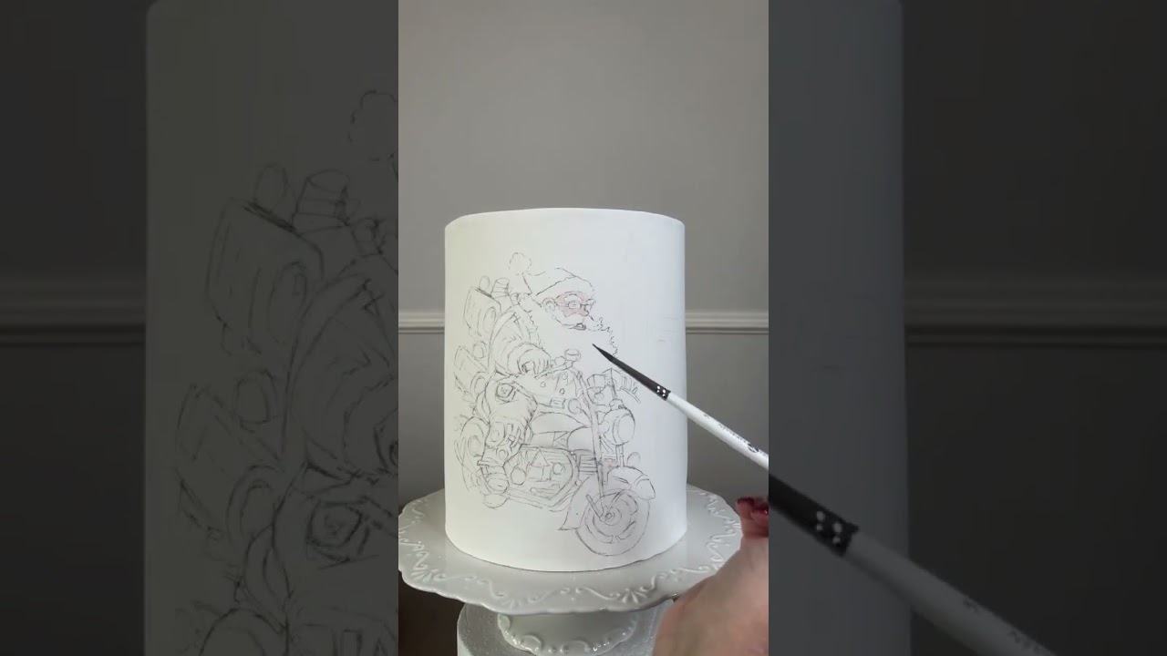 МК✨РОСПИСЬ на Торте по МАСТИКЕ от @ledolcimagieditaty🎅🎄 Painting with mastic