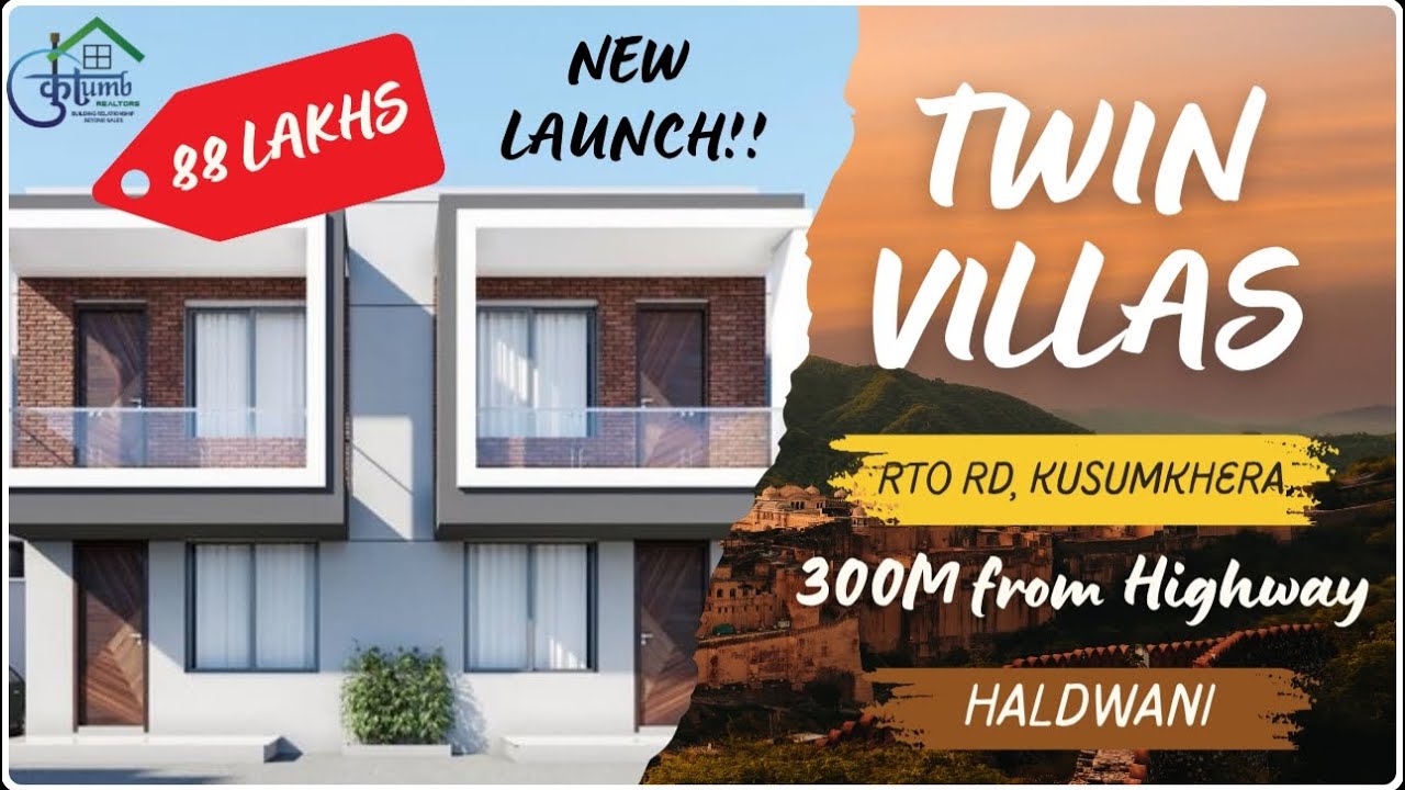 NEW 3 BHK TWIN VILLAS 🏡🏡JUST 300 METERS AWAY FROM HIGHWAY 🛣️ @ KUSUMKHERA, HALDWANI #kutumbrealtors