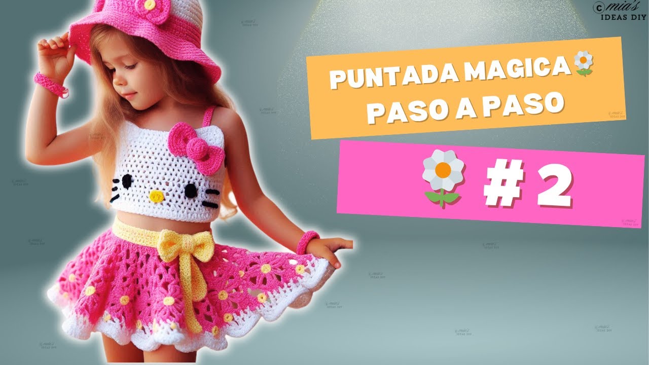 🎞️CONJUNTO a CROCHET para Niña #2 #HelloKittyTejido  #crochet3d  #BlusaCrochetNiña #PasoAPasoCrochet