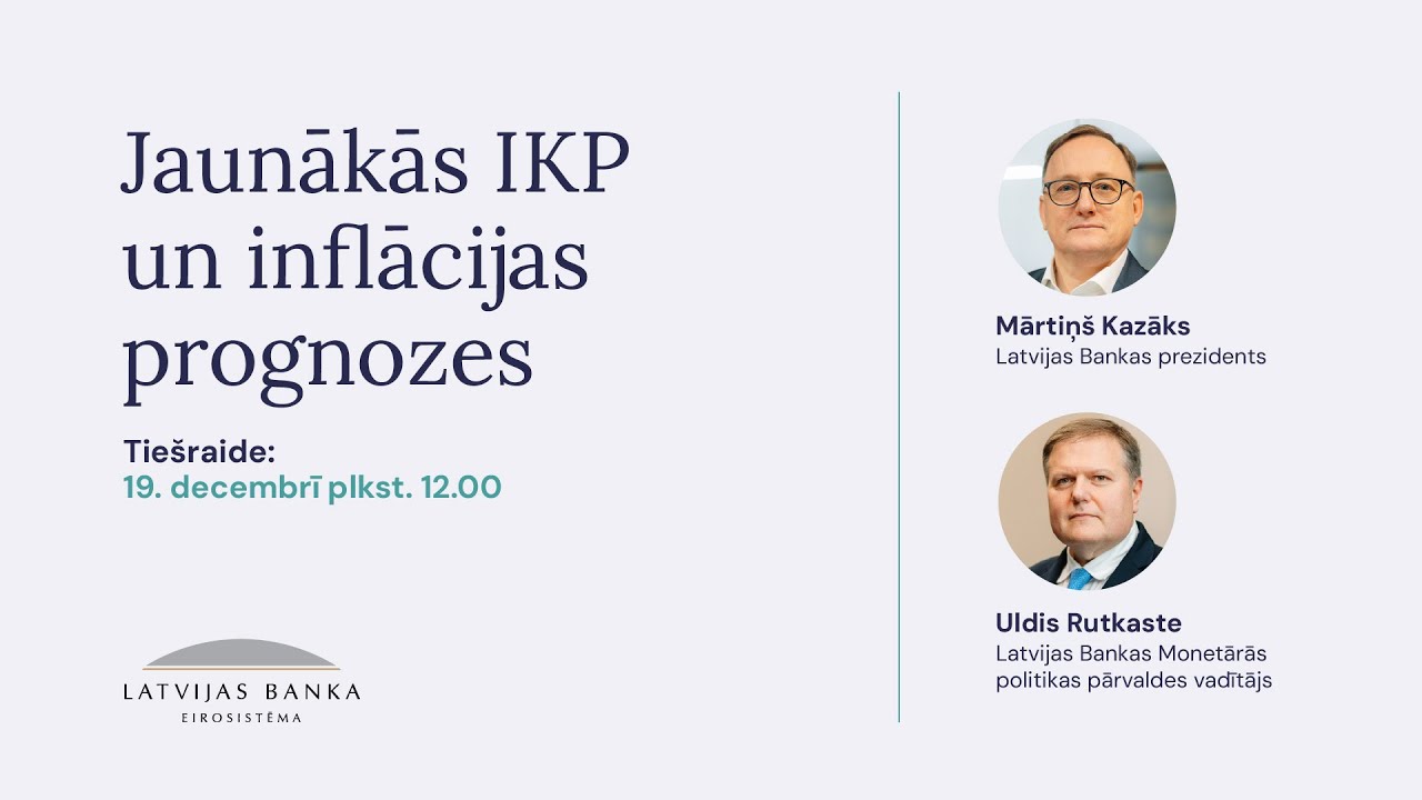Latvijas Bankas jaunākās IKP un inflācijas prognozes | Decembris 2025