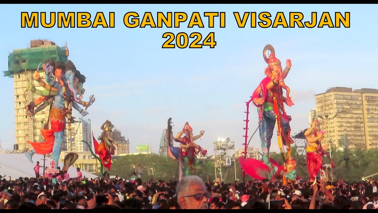Mumbai Ganpati Visarjan 2024 At Girgaon Chowpatty | Mumbai Ganesh Visarjan 2024 | गणपती विसर्जन २०२४