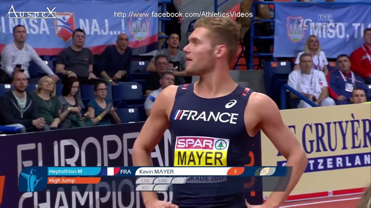 Kevin Mayer indoor european champion's full heptathlon, ER 6479pts Belgrade 2017