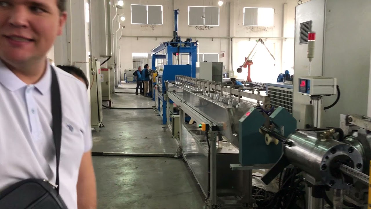 浙江百纳   全自动控制缠绕胶管生产线（俄罗斯客户） Fully auto control high speed spiral air hose production line  to Russia