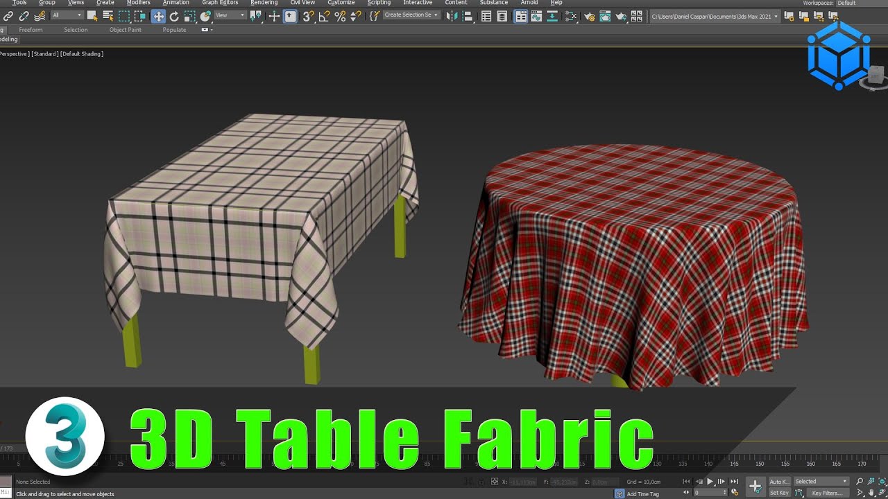Forro de Mesa 3D com Modificador Cloth 3ds Max