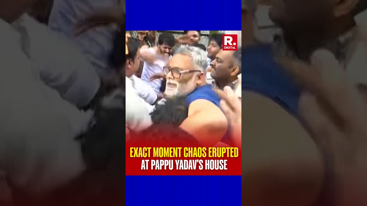 Caught On Camera: Exact Moment Chaos Erupted At Pappu Yadav's Delhi Residence
