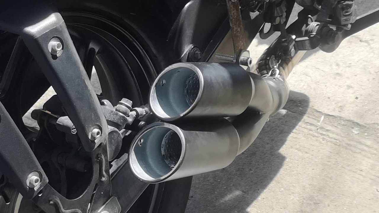 Shopee twin tip exhaust muffler on RUSI Mojo 200